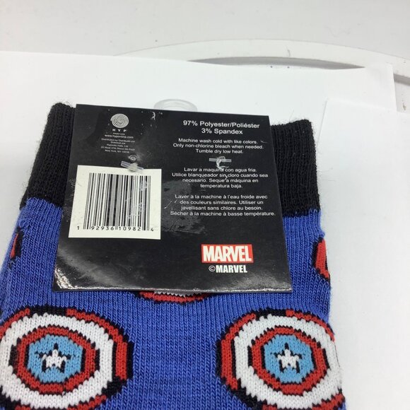 Marvel Captain America Crew Adult Socks Shoe Size 6-12 2 pk Comics Art NEW - Picture 4 of 5